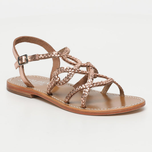 MELRES sandales en cuir rosegold