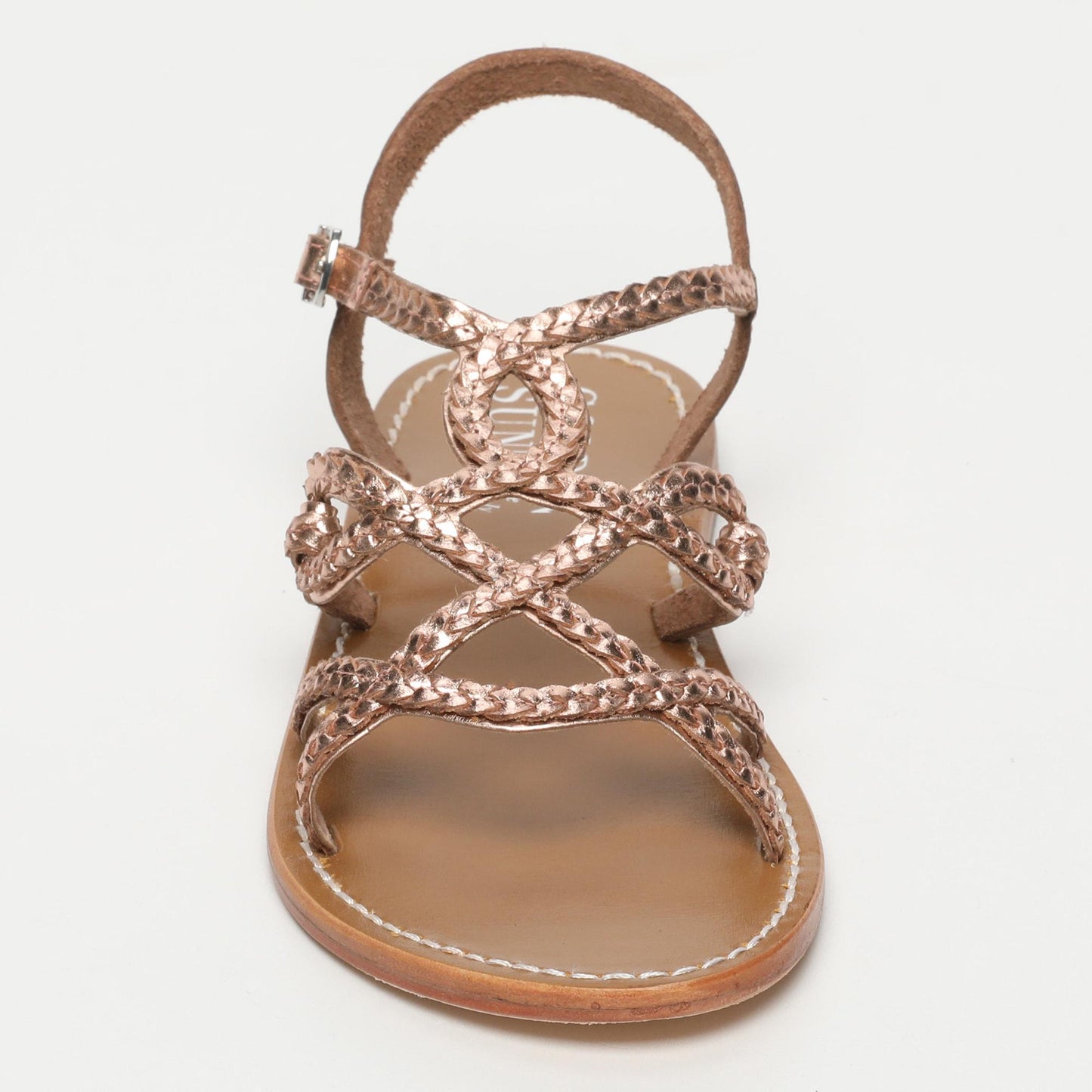 MELRES sandales en cuir rosegold