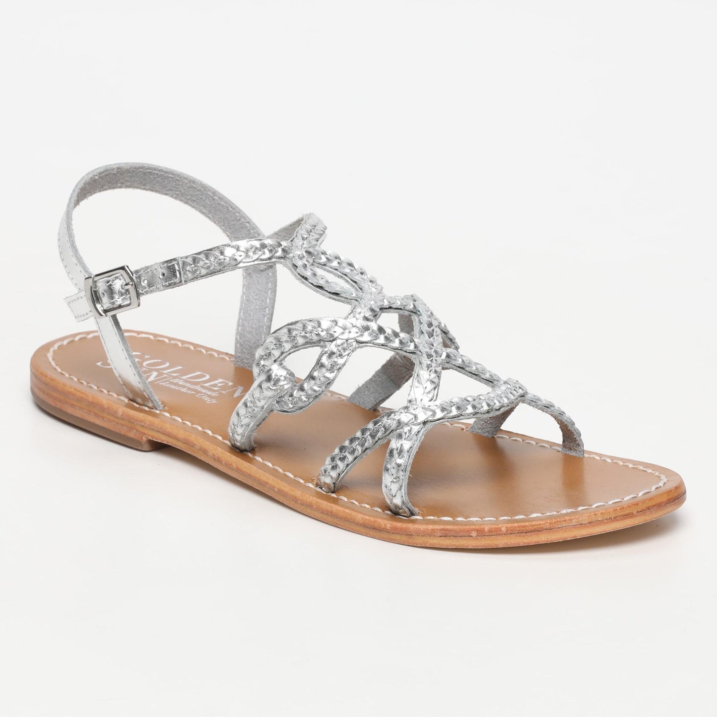 MELRES sandales en cuir silver