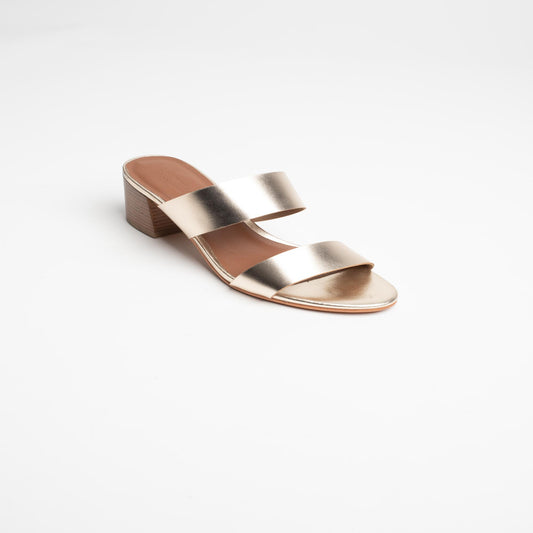 NAHELE sandales en cuir gold