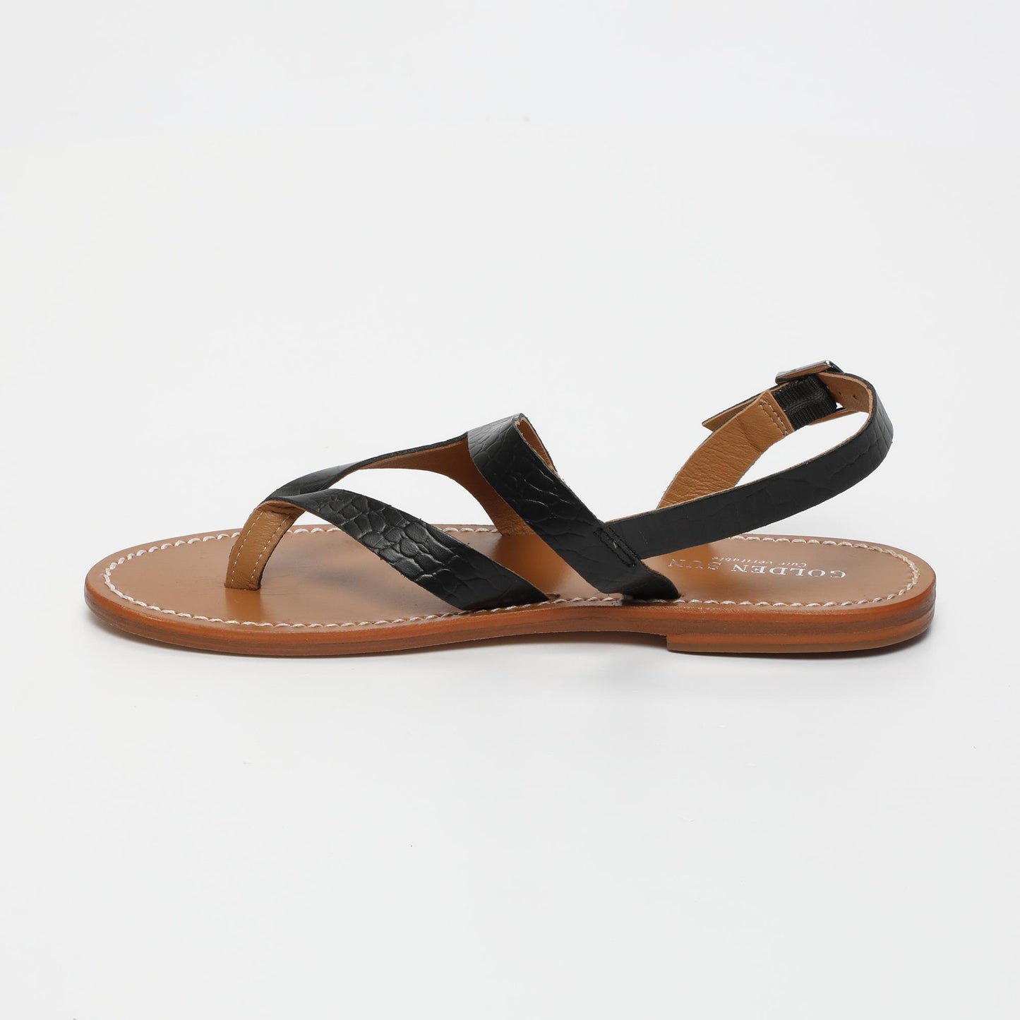 NAOREO sandales en cuir black croco