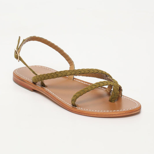 ORIOLE sandales en cuir olive