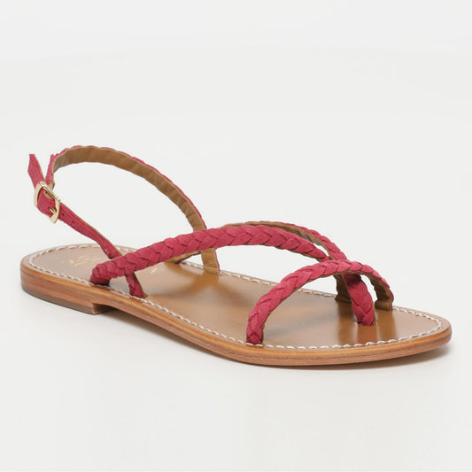 ORIOLE sandales en cuir raspberry