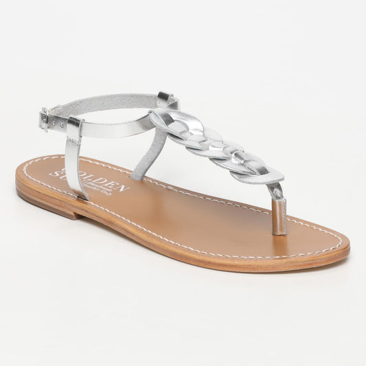 OSSELA sandales en cuir silver