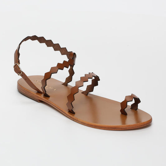 PAISLEY sandales en cuir camel