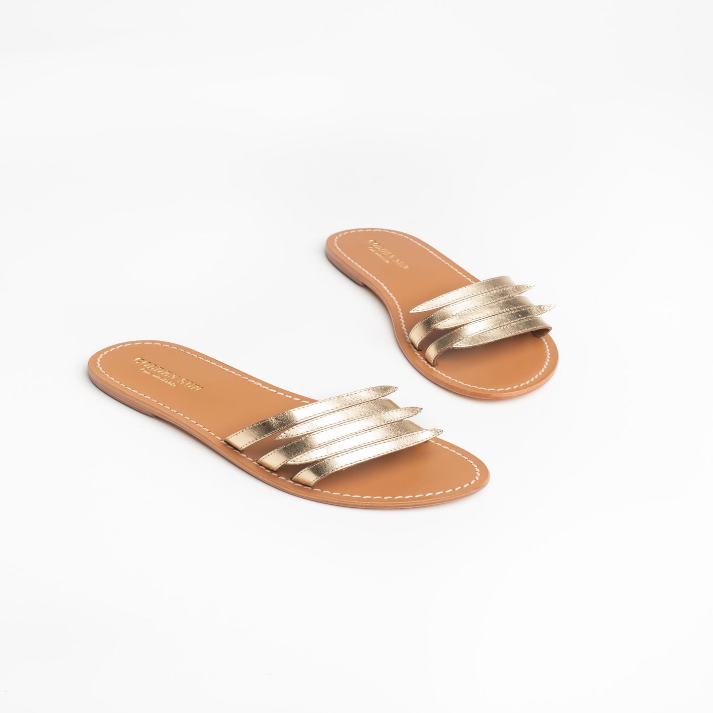 PANSY sandales en cuir dark gold
