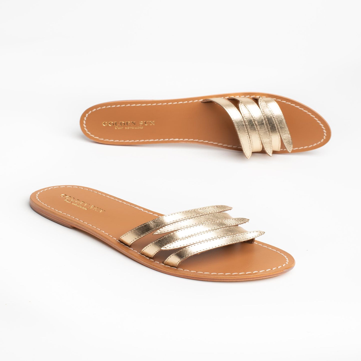 PANSY sandales en cuir dark gold