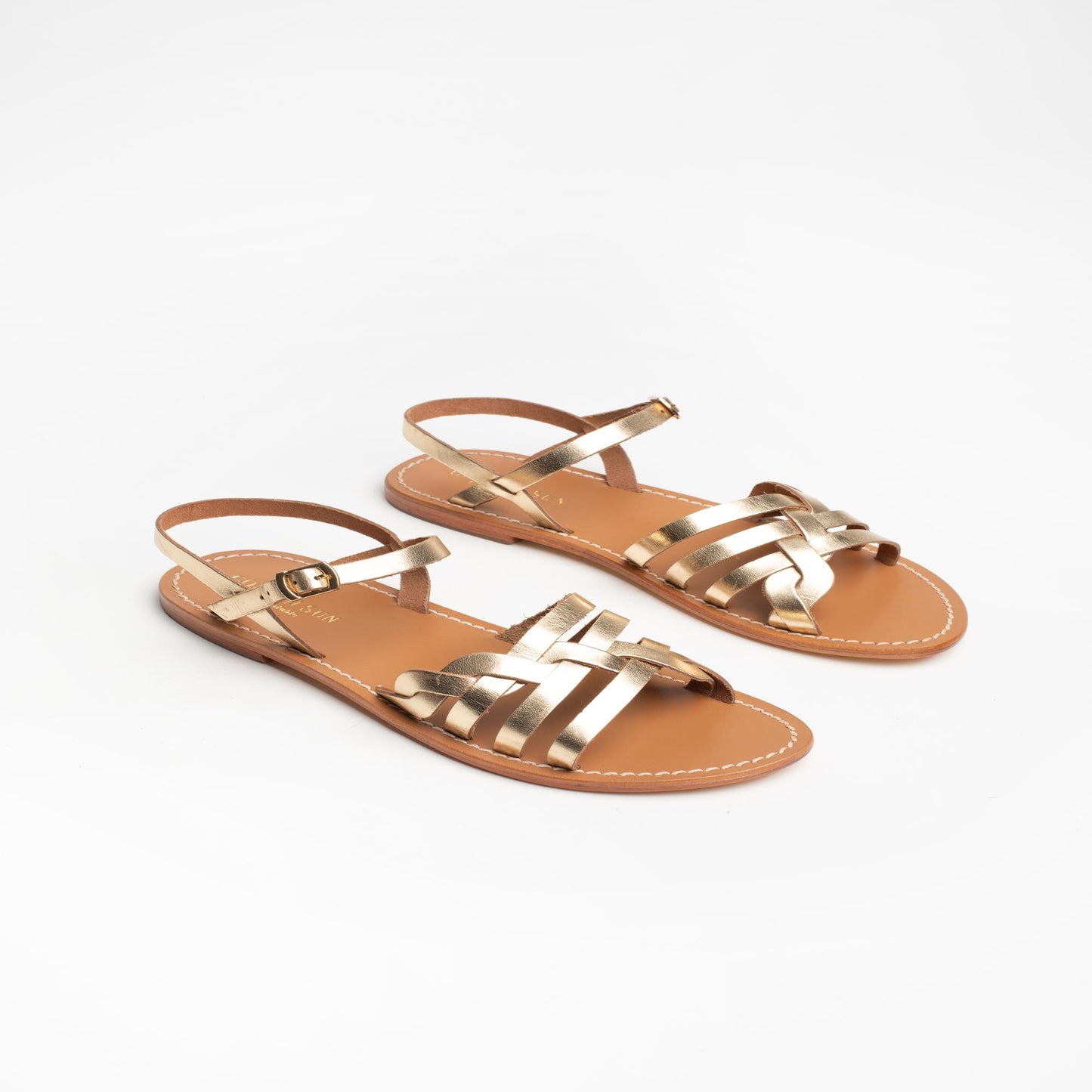 PHOTINIA sandales en cuir dark gold
