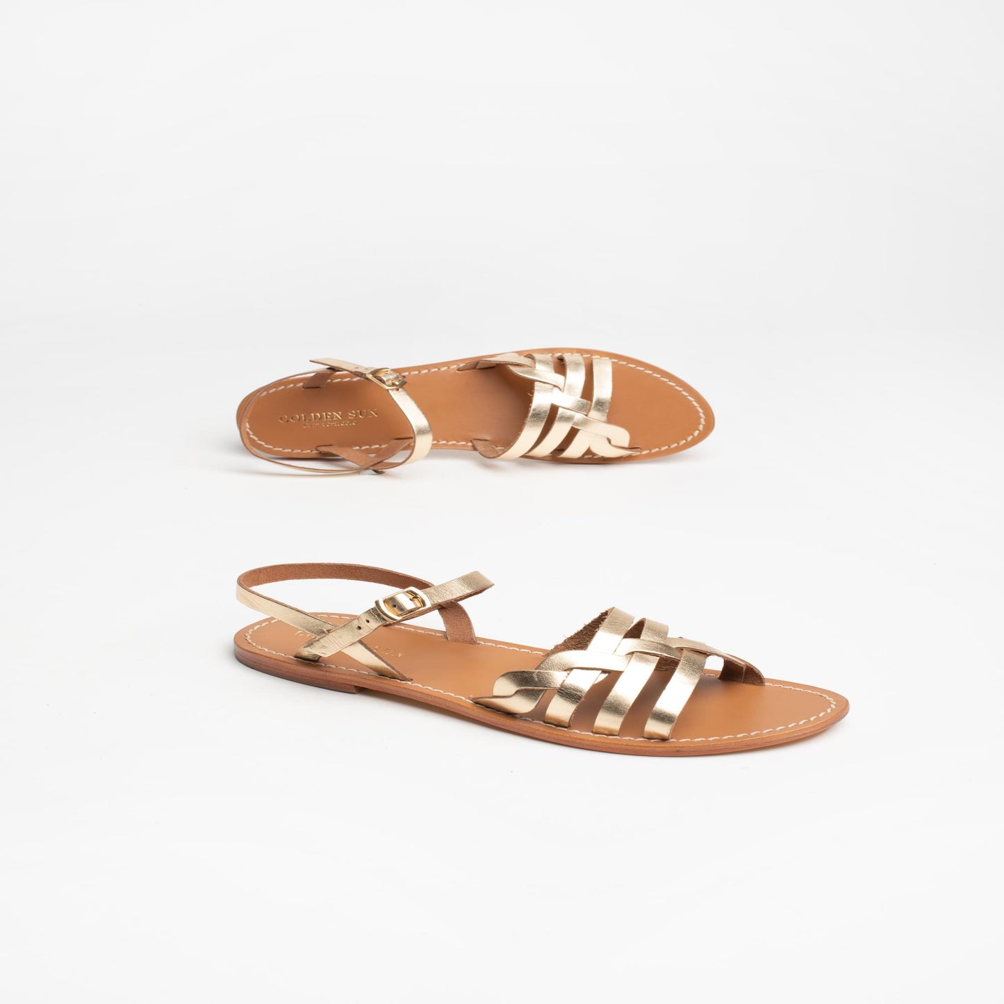 PHOTINIA sandales en cuir dark gold