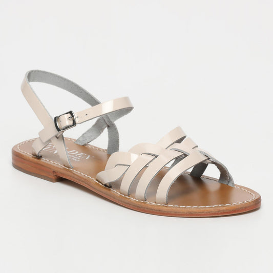 PHOTINIA sandales en cuir light pink patent