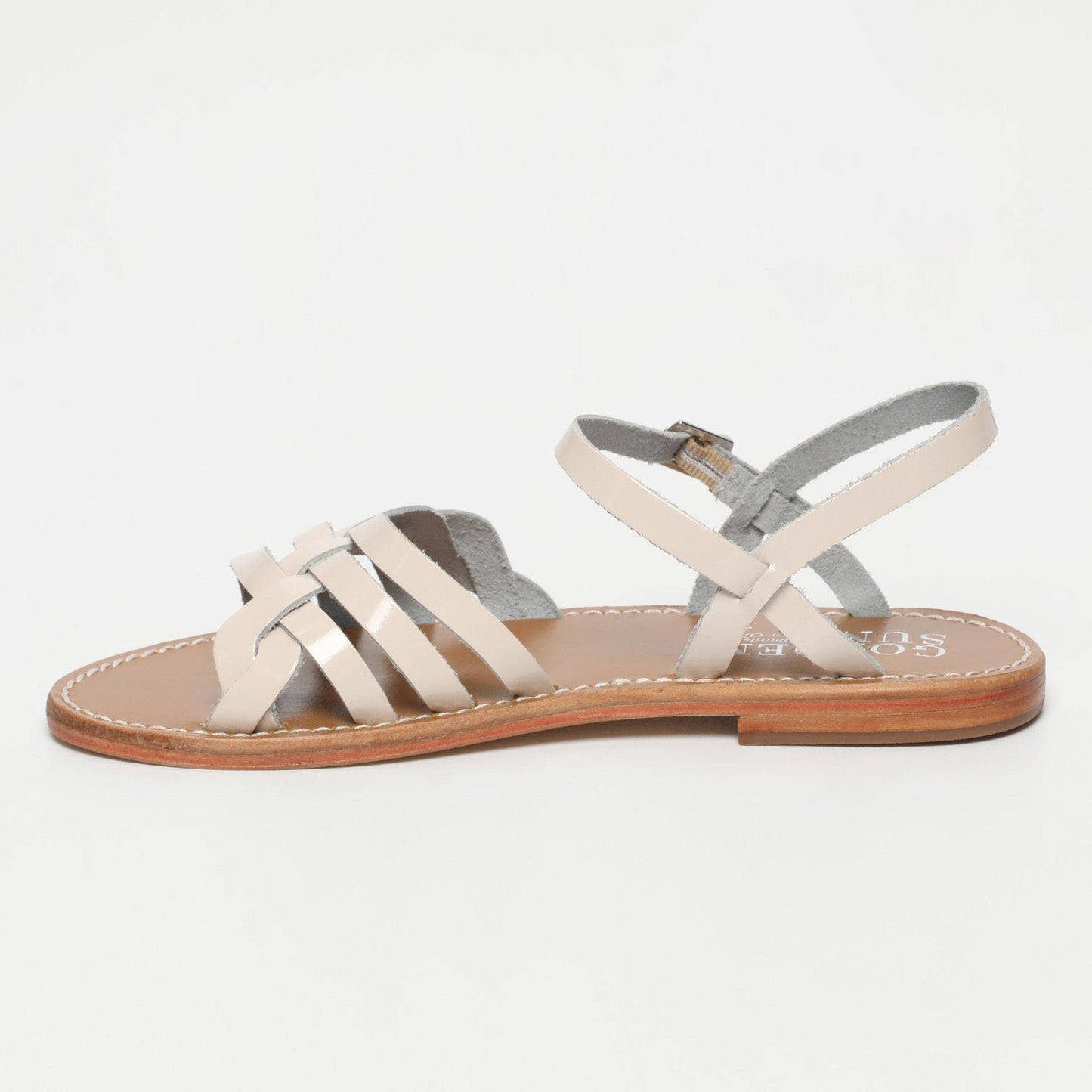 PHOTINIA sandales en cuir light pink patent