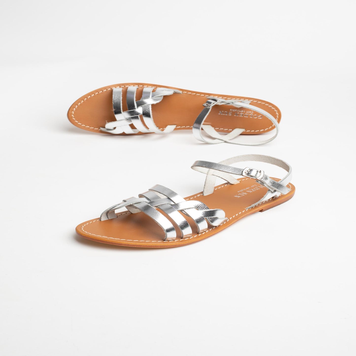 PHOTINIA sandales en cuir silver