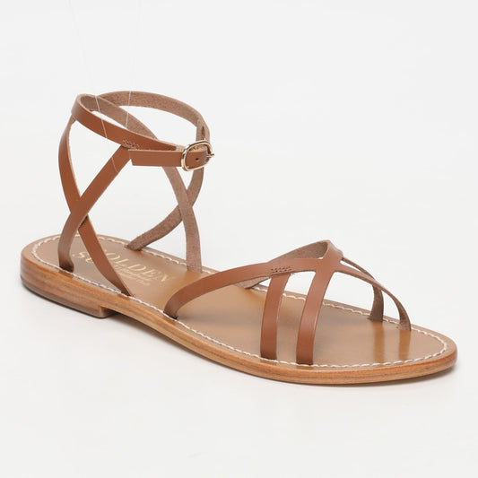 PINDELO sandales en cuir camel