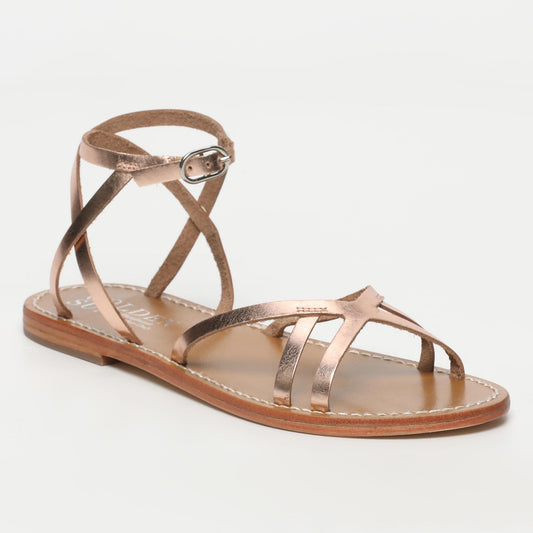PINDELO sandales en cuir rosegold