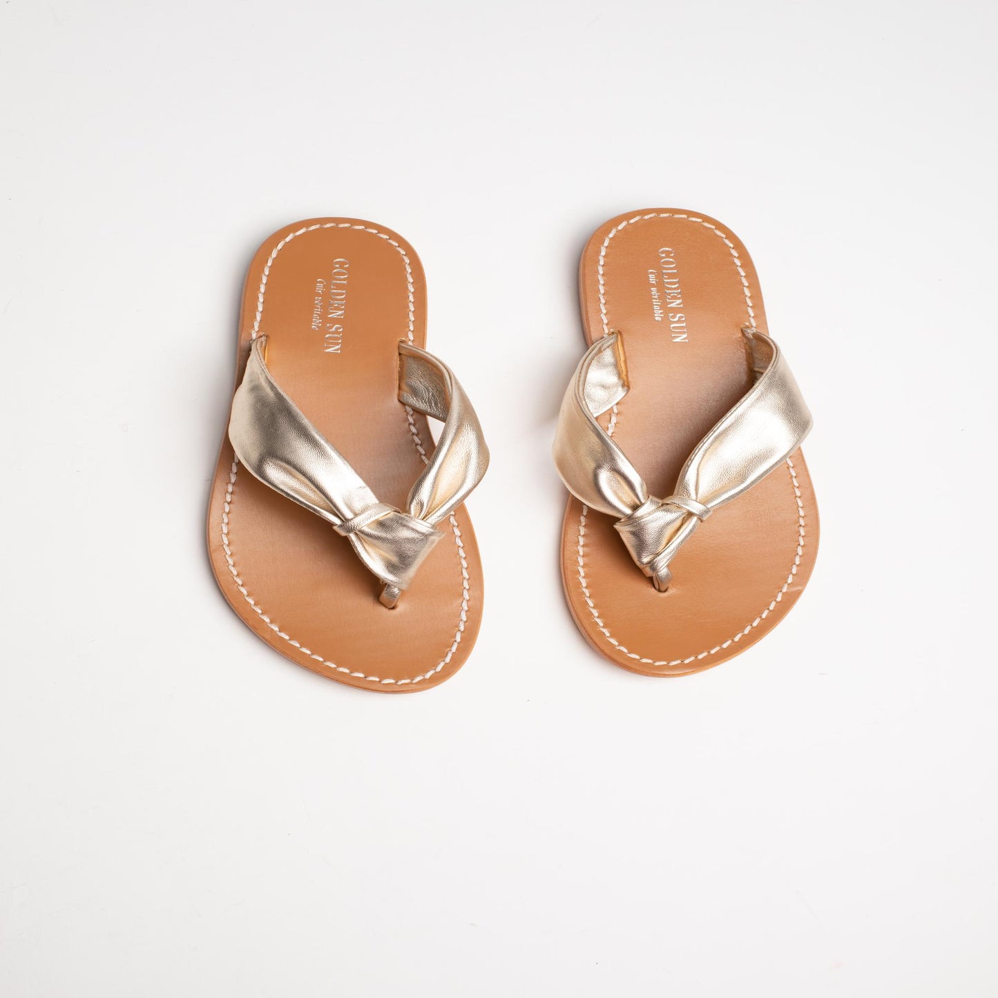 PUROTU sandales en cuir gold