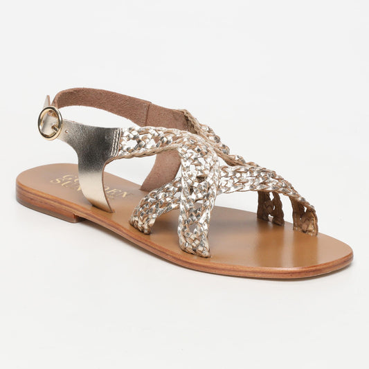 RORIZ sandales en cuir gold