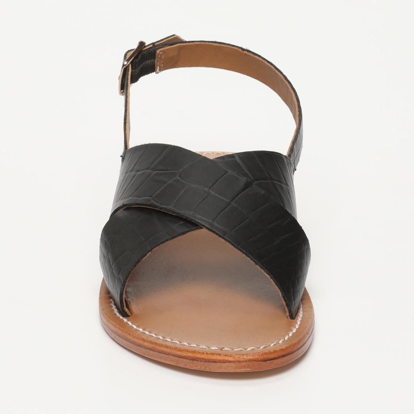 ROSEDALE sandales en cuir black croco
