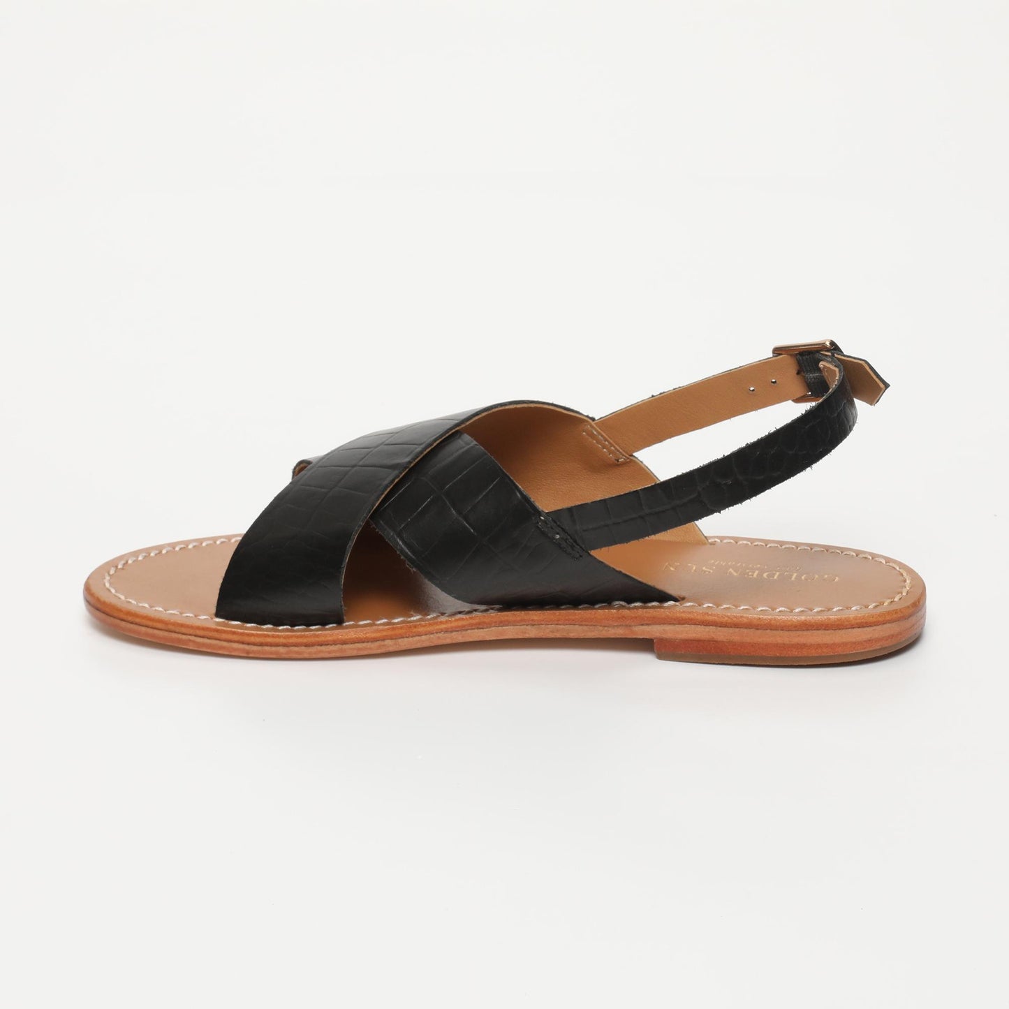 ROSEDALE sandales en cuir black croco
