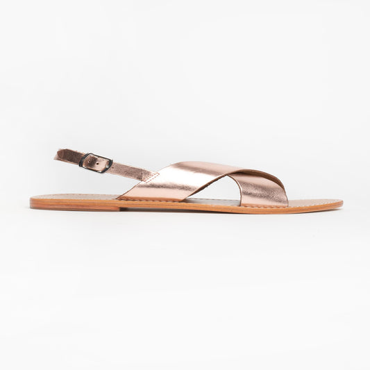 ROSEDALE sandales en cuir rosegold