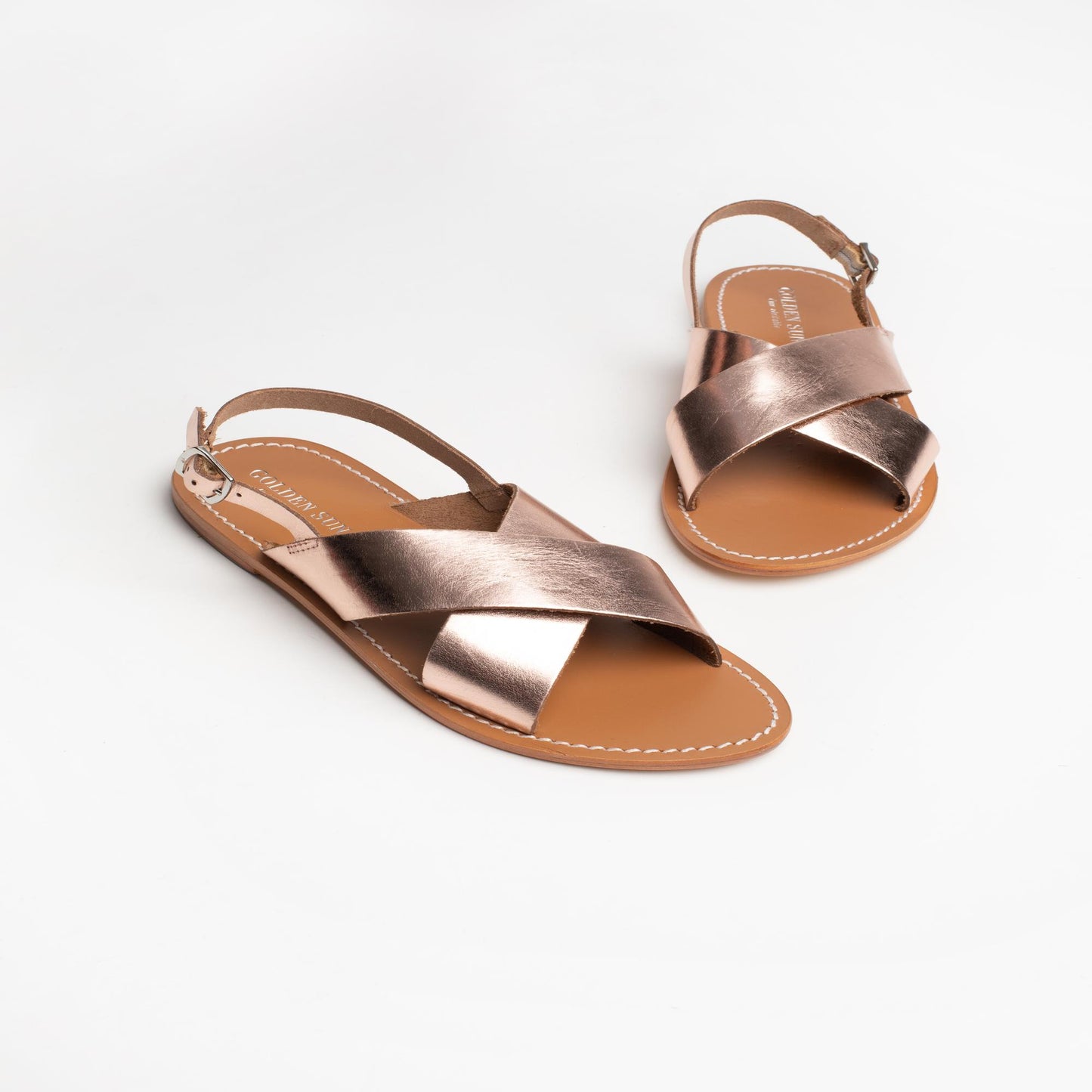 ROSEDALE sandales en cuir rosegold