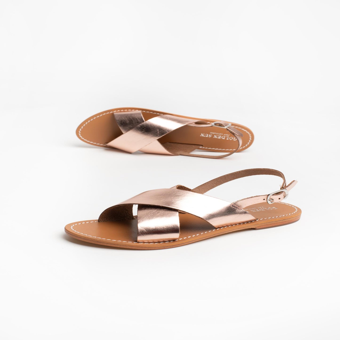 ROSEDALE sandales en cuir rosegold