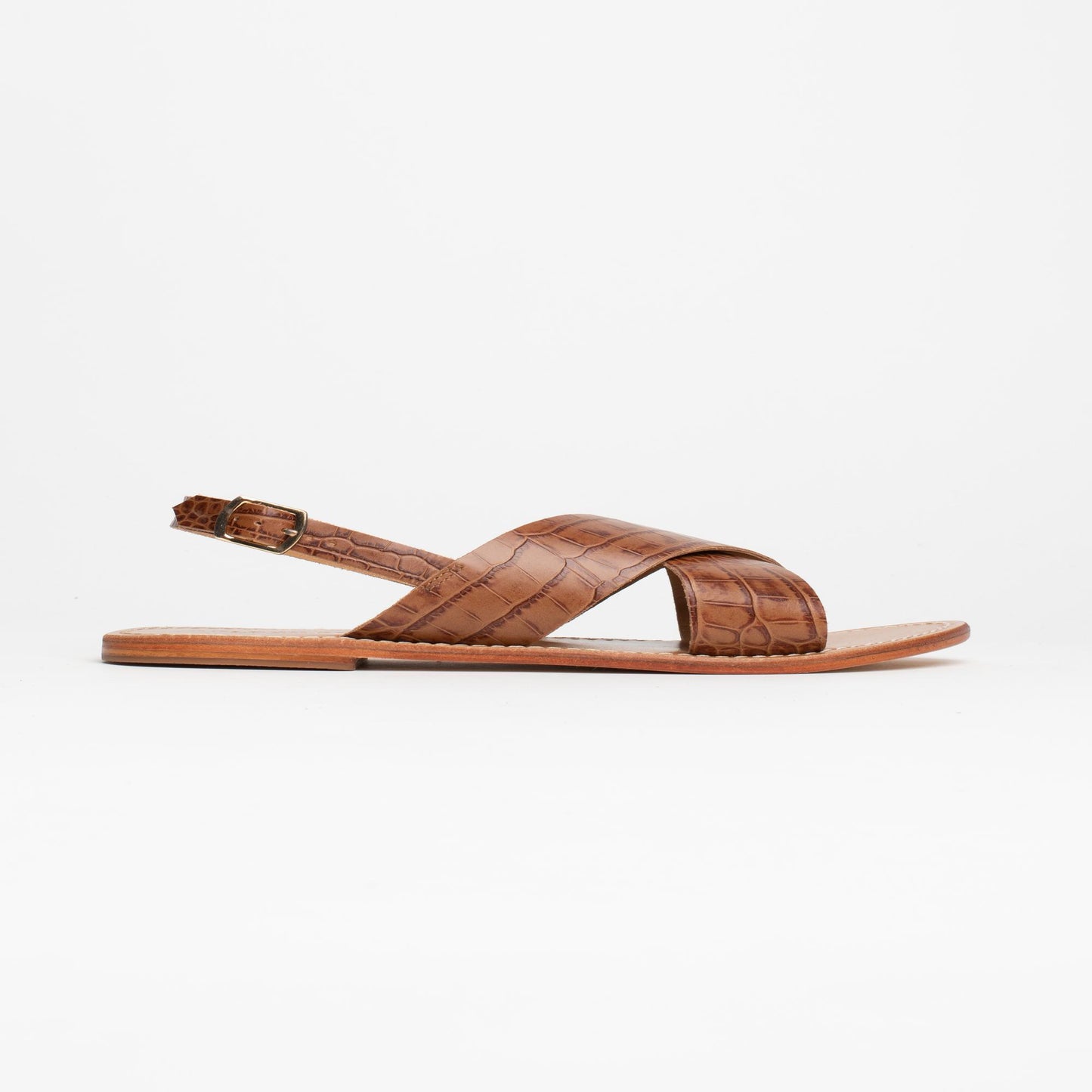 ROSEDALE sandales en cuir tan croco