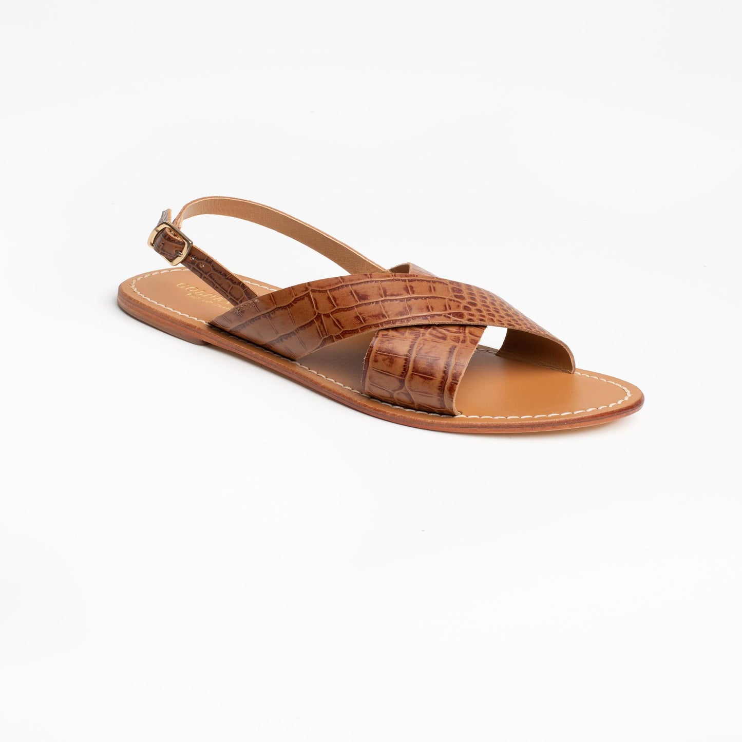 ROSEDALE sandales en cuir tan croco
