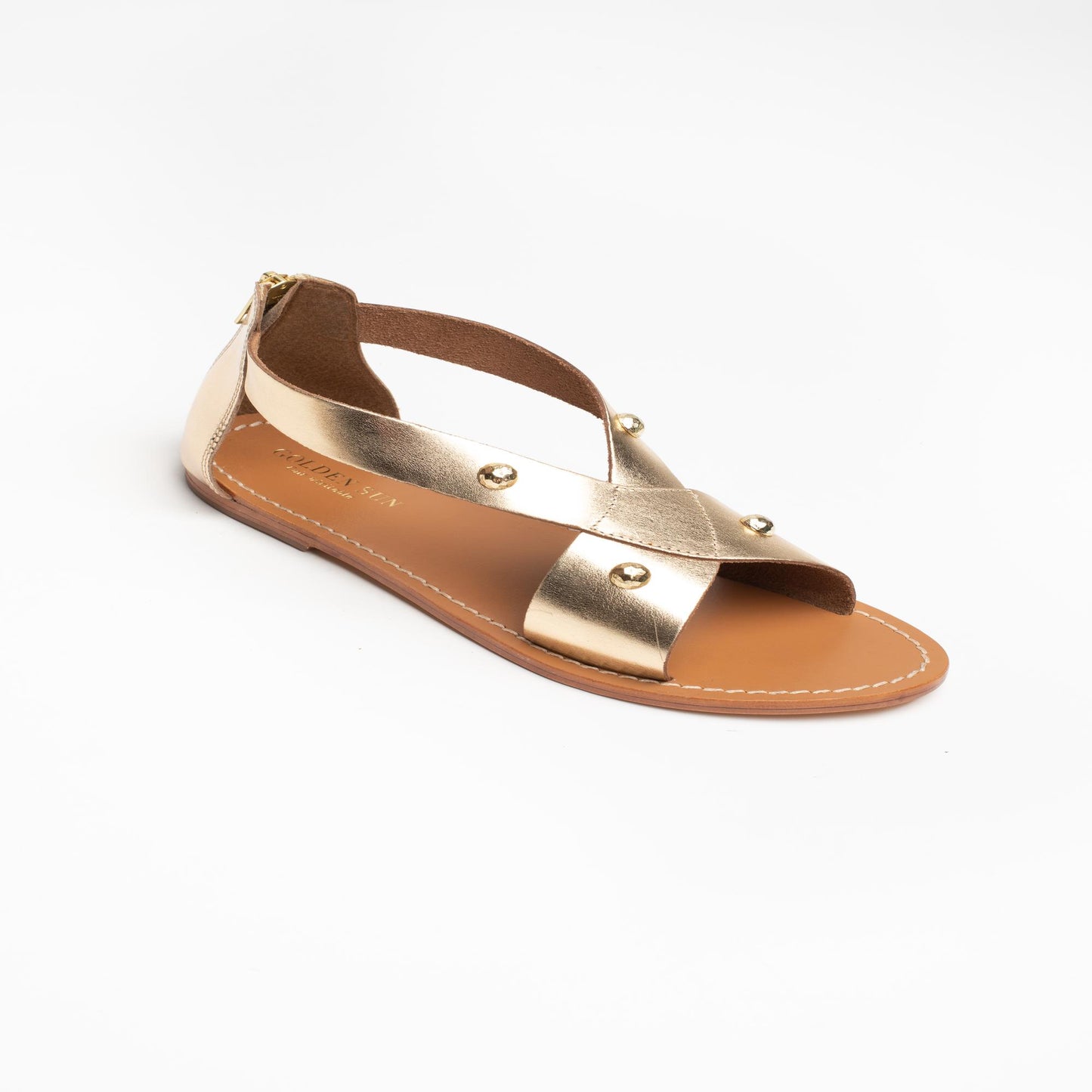 SEACREST sandales en cuir dark gold