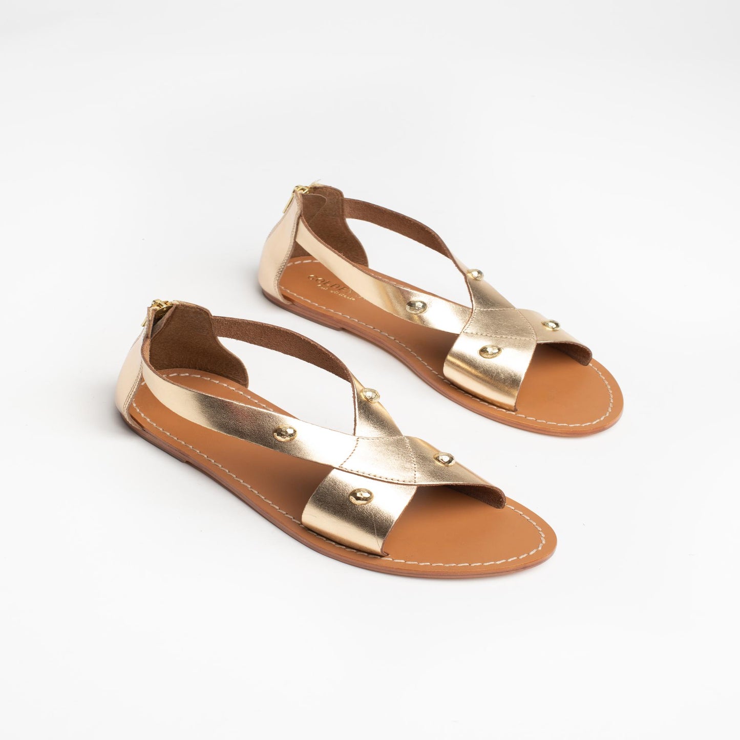 SEACREST sandales en cuir dark gold