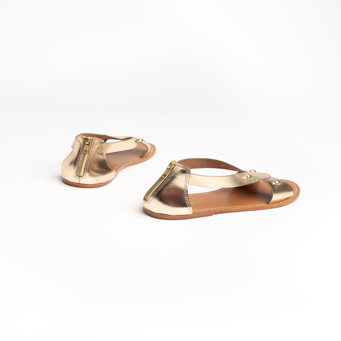 SEACREST sandales en cuir dark gold