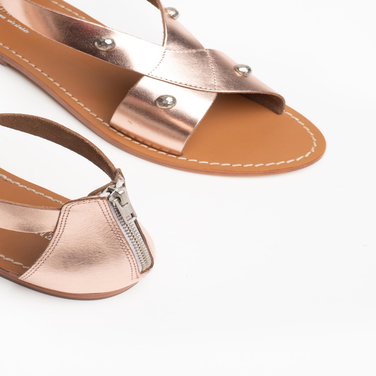 SEACREST sandales en cuir rosegold