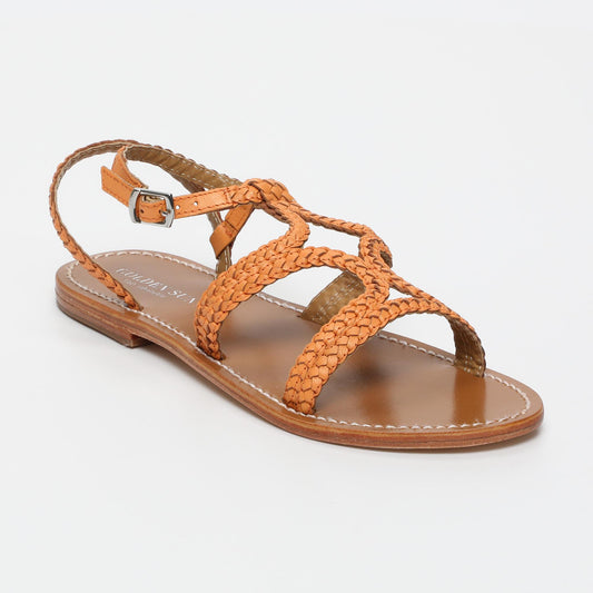 SORRENTO sandales en cuir orange