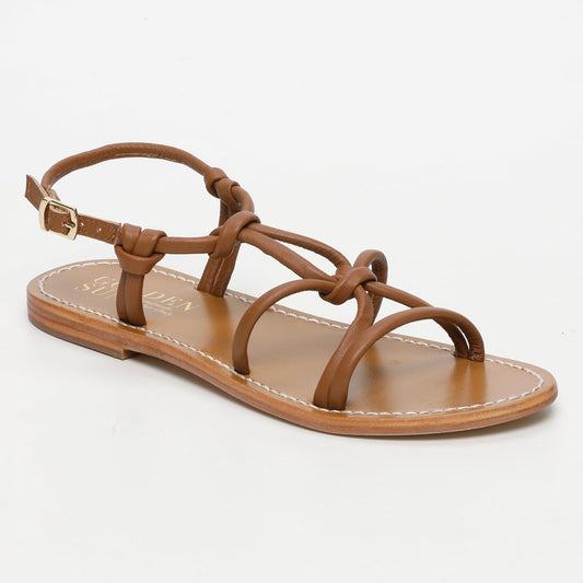 SUE sandales en cuir camel