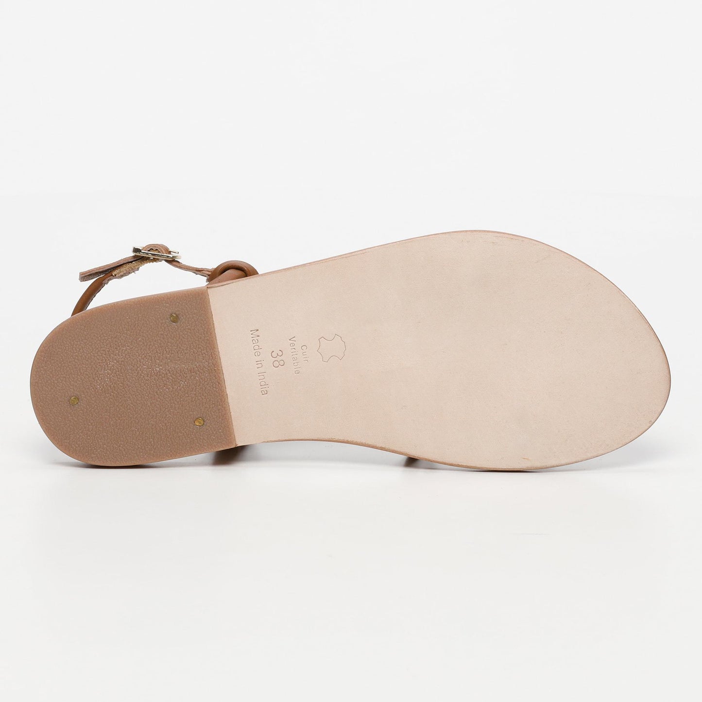 SUE sandales en cuir camel