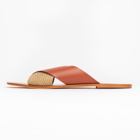 SYLVONNA sandales en cuir camel + rope