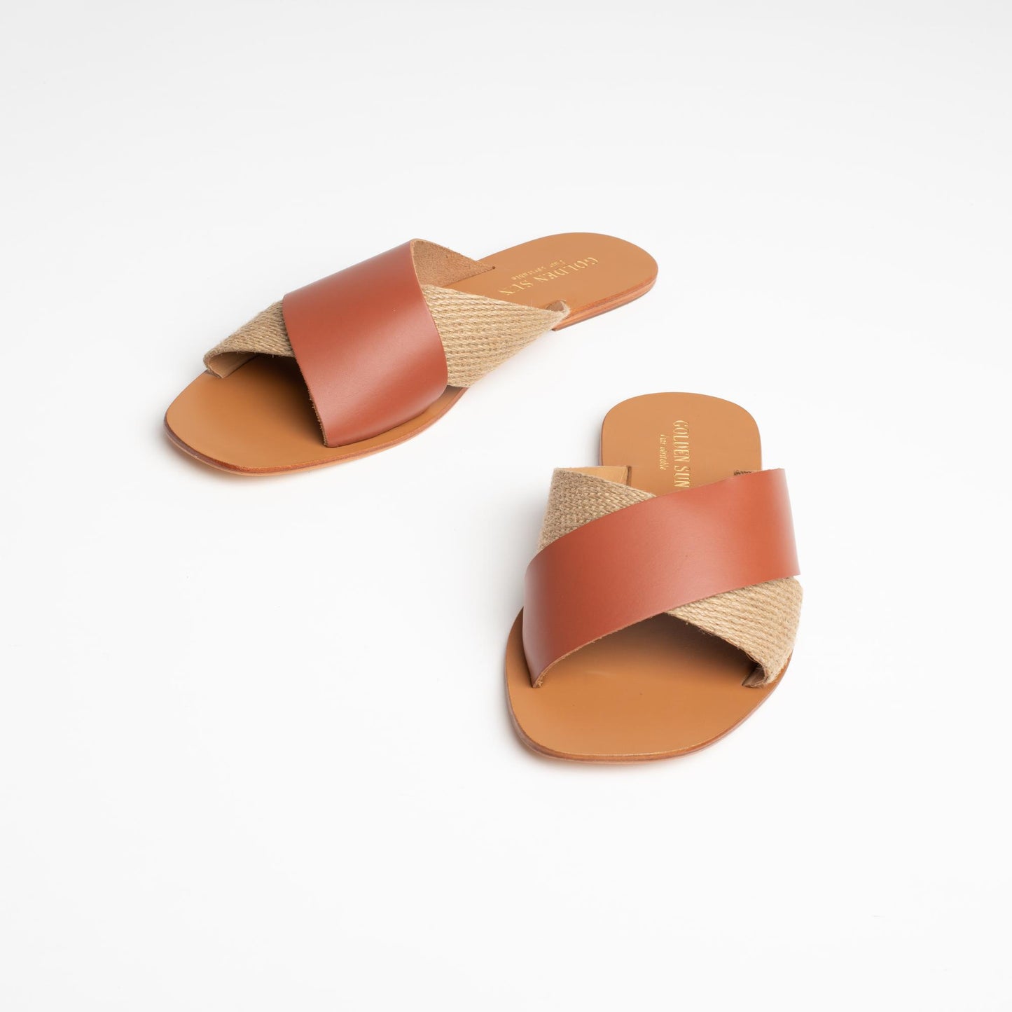 SYLVONNA sandales en cuir camel + rope