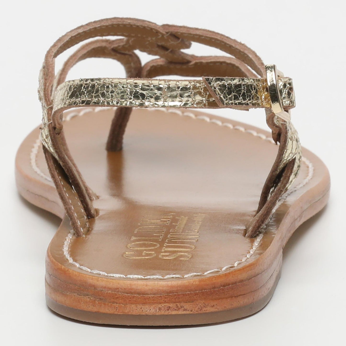 SYRINGA sandales en cuir gold crackle