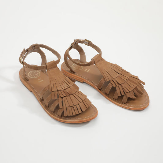 TEQUESTA sandales en cuir camel