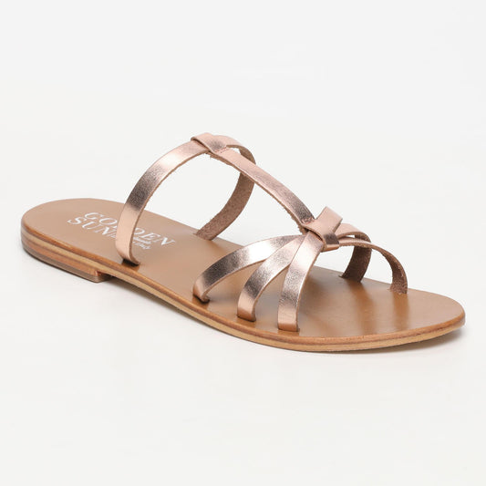 TIBAES sandales en cuir rosegold