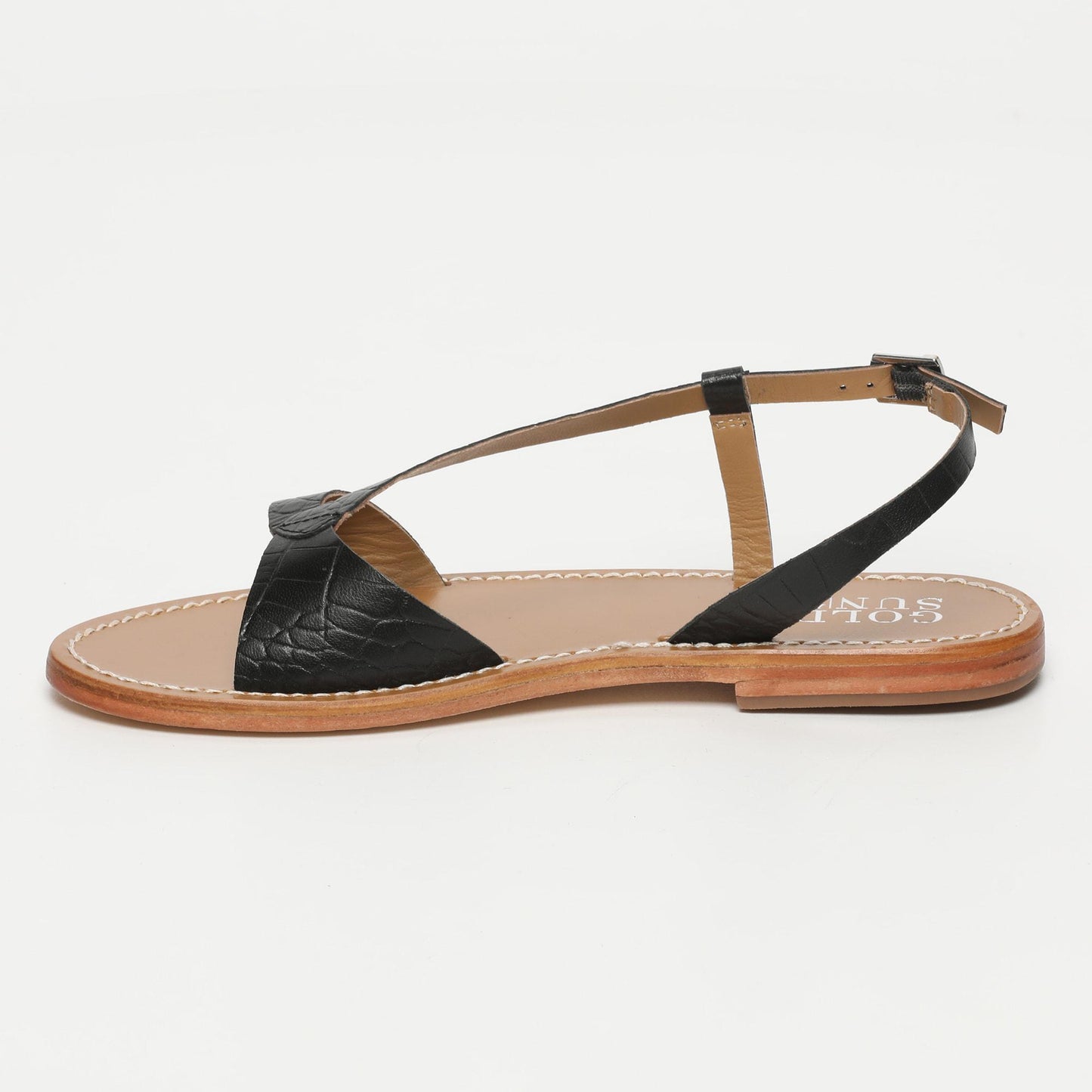 TIMO sandales en cuir black croco