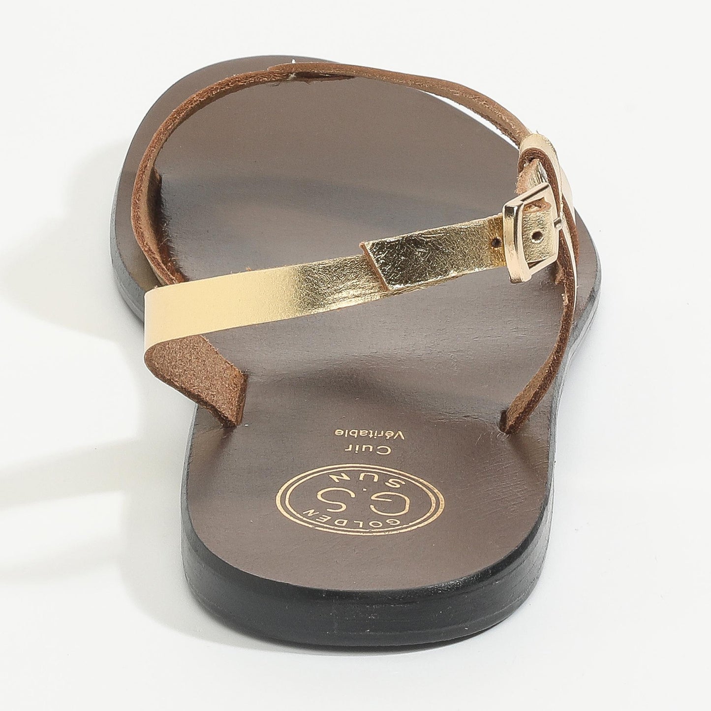 TIMO sandales en cuir dark gold