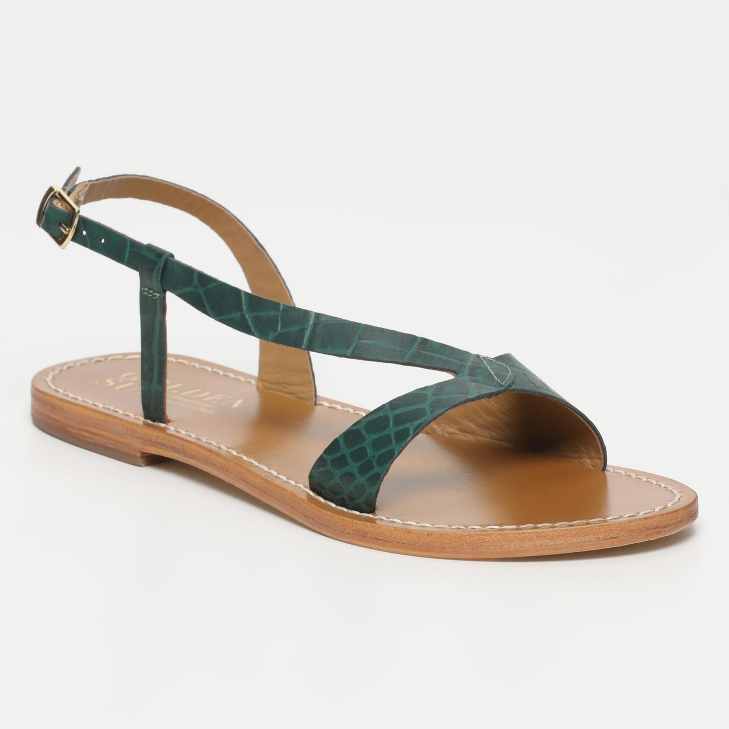 TIMO sandales en cuir green croco