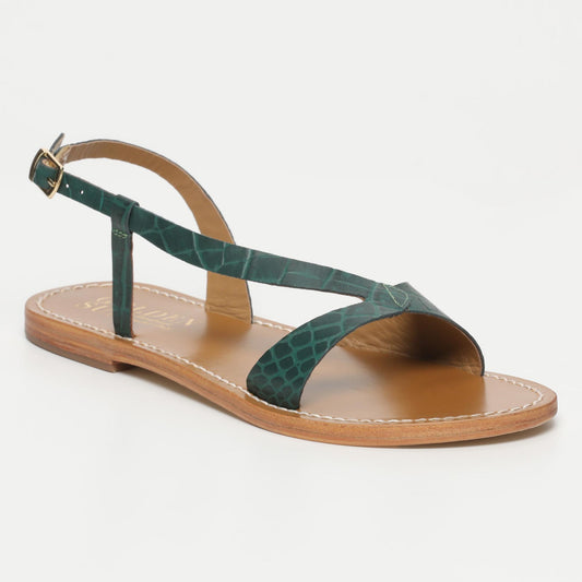 TIMO sandales en cuir green croco