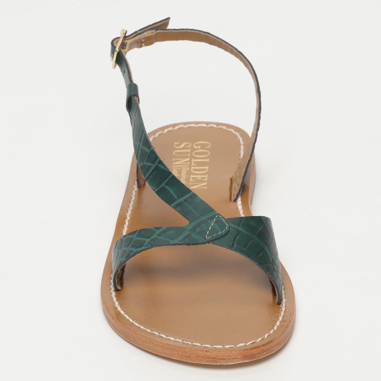 TIMO sandales en cuir green croco