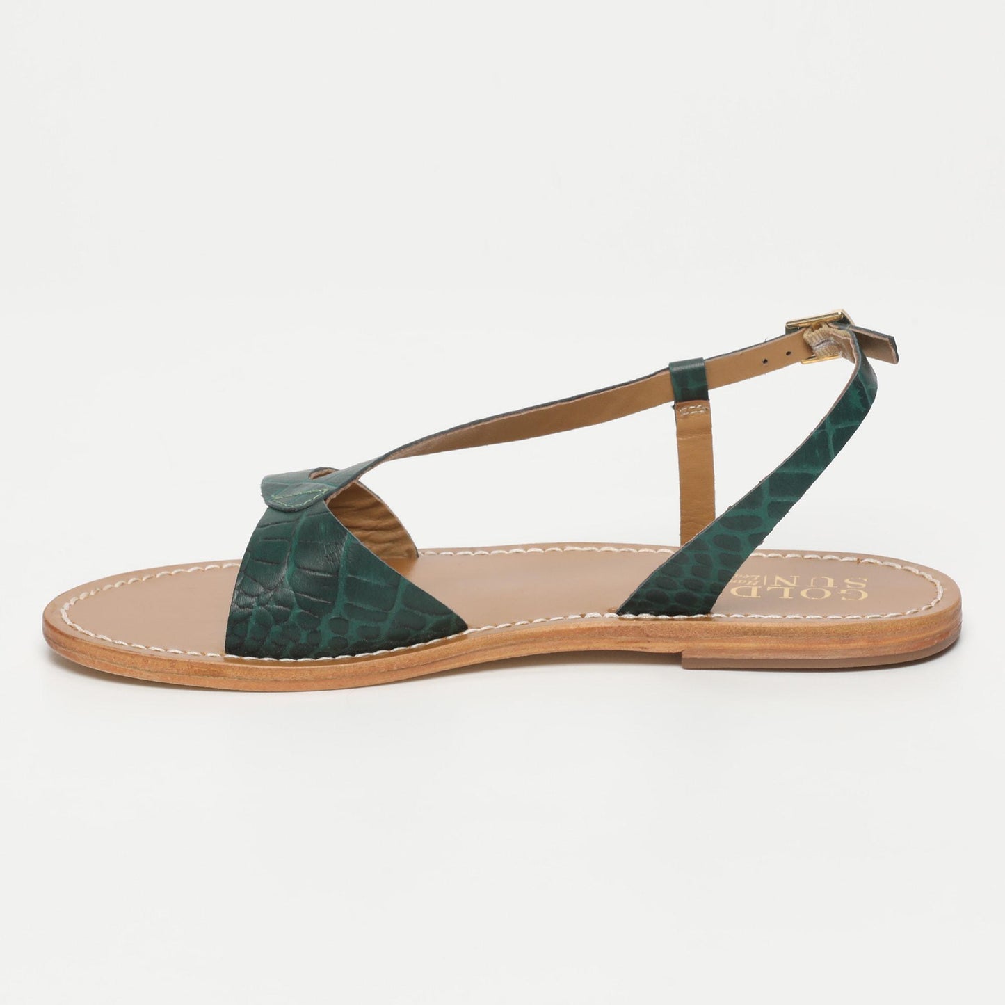 TIMO sandales en cuir green croco