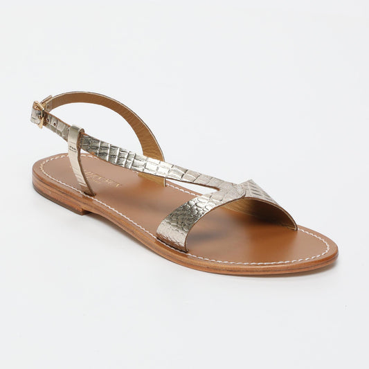 TIMO sandales en cuir lt gold croco