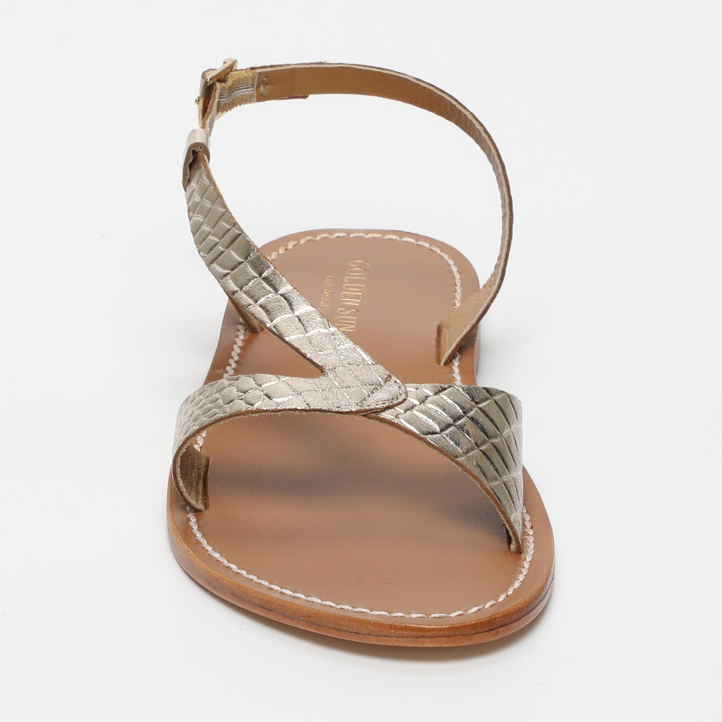 TIMO sandales en cuir lt gold croco