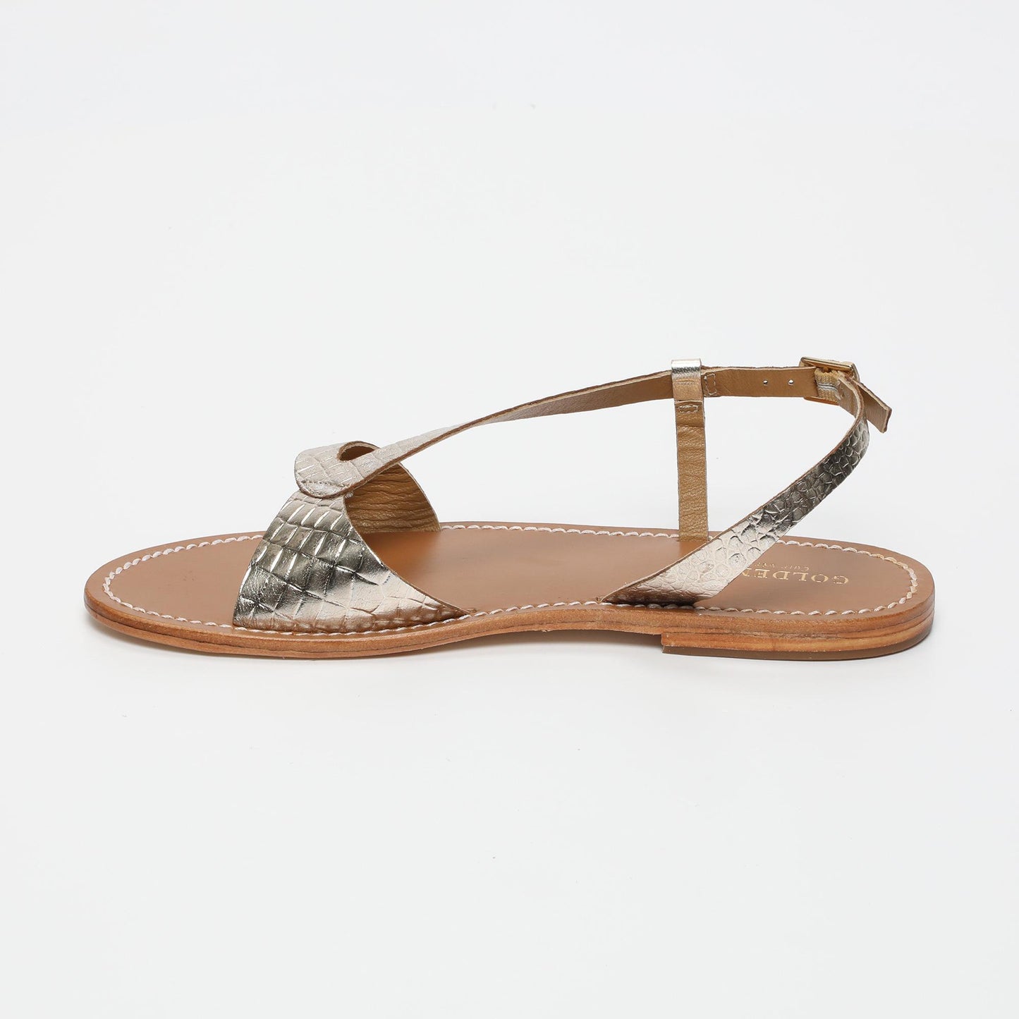 TIMO sandales en cuir lt gold croco