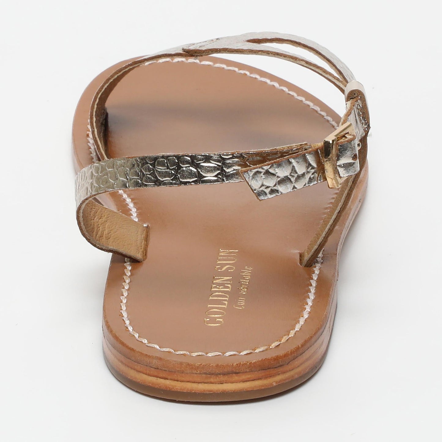 TIMO sandales en cuir lt gold croco