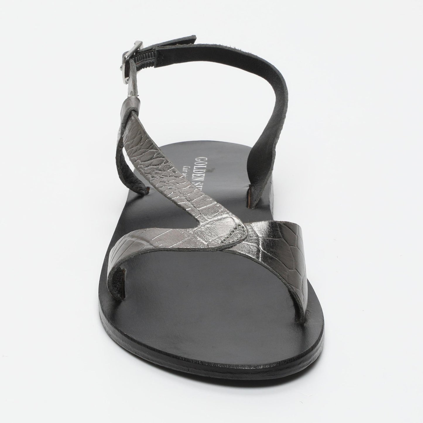 TIMO sandales en cuir pewter croco
